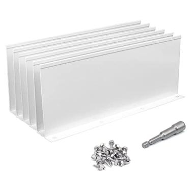 Imagem de Powrocket Pacote com 6 protetores de respingos de alumínio para calha Valley, evita que a água ultrapasse a calha, para vale, canto ou reto, 25 cm cada peça, branco