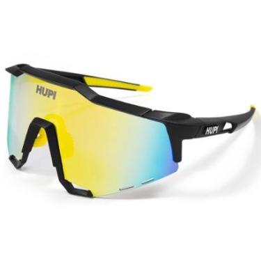 Imagem de ÓCULOS DE SOL CICLISMO HUPI STELVIO PRETO E AMARELO FOSCO-Unissex