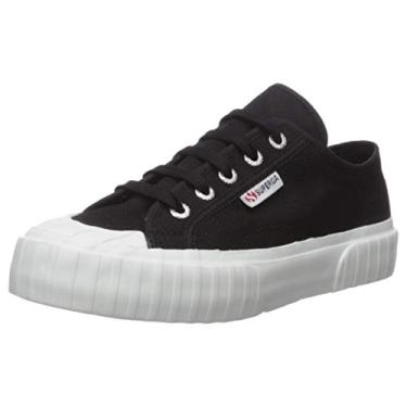 Imagem de Superga Tênis feminino 2630-cotu, Preto/branco, 6.5