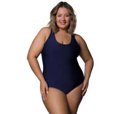 Imagem de Maiô Feminino Plus Size Selene Com Logo Estampada Básico Liso Modelage