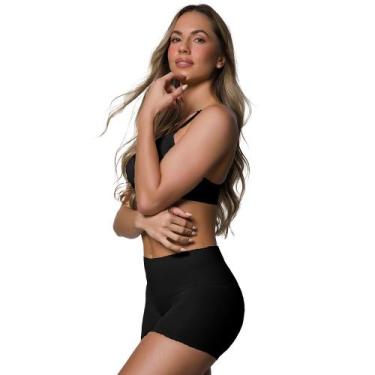 Imagem de Calcinha Shorts Modeladora Selene Modeladora Lisa Básica, G, Preto