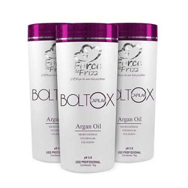 Imagem de Kit 3 Hidratação Boltox Capilar Argan Oil Force De Frizz 1Kg