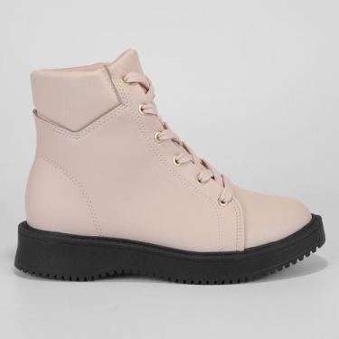 Imagem de Bota Coturno Moleca Tratorada Feminina, Off white, 38