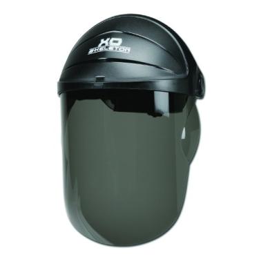 Imagem de MCR Safety 105 XO Esqueleto Nylon Ratchet Headgear com Faceshield Cinza, Preto Fosco, 1 Par