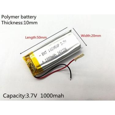 Imagem de 1 Peça 102050 Com 2 Fios 3,7v  1000mah 10mm X 20mm X 50mm - - bgb