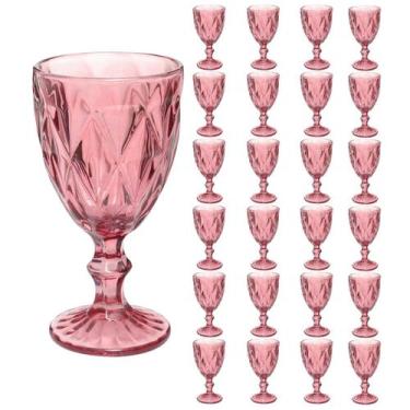 Imagem de Taças Diamante Copos Vidro Lilás Bico De Jaca 300ml - 24Un - Praticasa