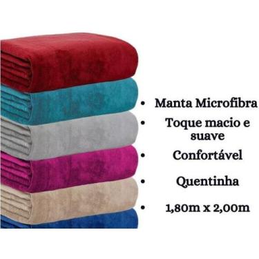 Imagem de Cobertor Manta Solteiro Microfibra Cor Lisas Inverno Grossa - CeciCasa