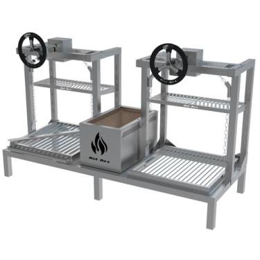 Imagem de Churrasqueira Parrilla de Alvenaria 118X45 Grelha Uruguaia e Argentina