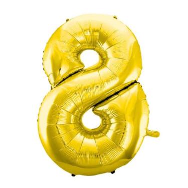 Imagem de Balão Metalizado Número Dourado - 70cm - Extra Festas, 8