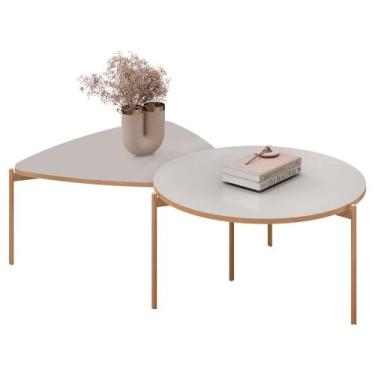 Imagem de Mesa de Centro Para Sala Pés Metálicos Zira e Nala D04 Bali - Mpozenat