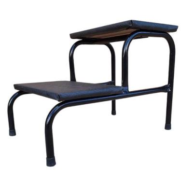 Imagem de Escada Multiuso  2 Degraus  Piso Em MDF Com Antiderrapante Preta Medco