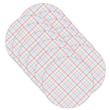 Imagem de Kit Sousplat Páscoa Xadrez Colorido - NSW, 12 Peças, com base