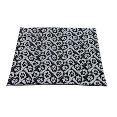 Imagem de Cama Impermeável para Cães - Colchonete estampado. (capa removível) 70x50 (Preto patinhas)