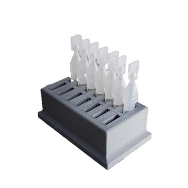 Imagem de Suporte e armazenamento de frascos de colírio – frascos descartáveis de uso único – comporta 14 frascos descartáveis de uso único – Znet3D (prata)