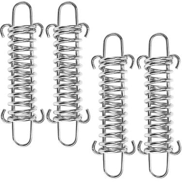 Imagem de Conjunto de ganchos de fivela giratória para varanda de tensão de aço inoxidável resistente à prova de vento para corda fixa de toldo portátil para acampamento na praia treinamento de cães reclinável