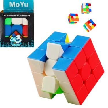 Imagem de Cubo Mágico Profissional 3x3x3 Colorido Original Fácil Manuseio Ajuste de Pressão e Giro Rápido Tamanho 5,5Cm