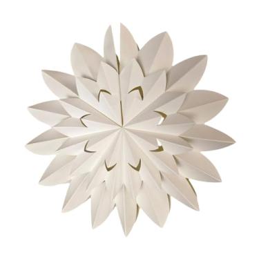 Imagem de Gralara Abajur pendente de lanterna origami abajur dobrável decorativo abajur de teto abajur para sala de estar restaurante, Diâmetro 40cm