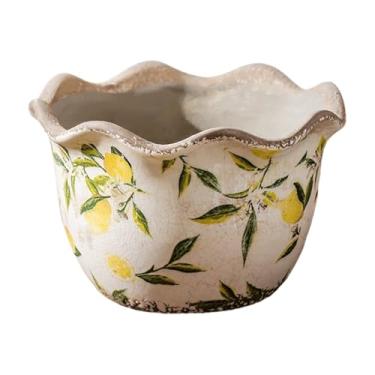 Imagem de LANDENGWANG Vasos de flores verdes de cerâmica para plantas de interior, varandas, quartos, pátios, exteriores, suportes de plantas, plantas ideais para plantas e decoração de casa, decoração de