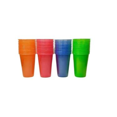 Imagem de Copo Descartável Neon 300Ml Balada Com 200Un Coloridos