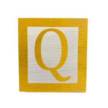 Imagem de Cubo Branco Letra Amarela com Aplique Festa Chá de Bebê Decoração 8x8x