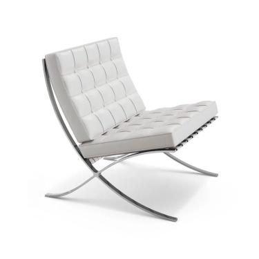 Imagem de Poltrona Barcelona Courino Base Cromada Branco Cor Branco