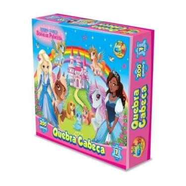 Imagem de Quebra Cabeça Infantil Princesa Castelo 200 Peças 7+ Anos - GGB BRINQU