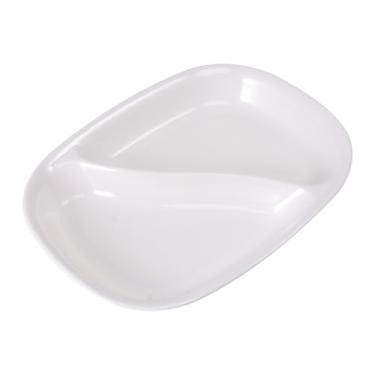 Imagem de NAMOARLY Prato de jantar dividido, prato de frutas, prato de aperitivo, prato de servir, prato de lanche, prato seguro, prato de comida, prato retangular, pratos de melamina, prato dividido para