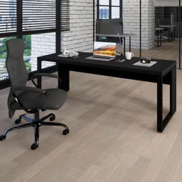 Imagem de Mesa Escrivaninha Industrial 1.90m Pés Metal Preta F5 Office - F5 Offi