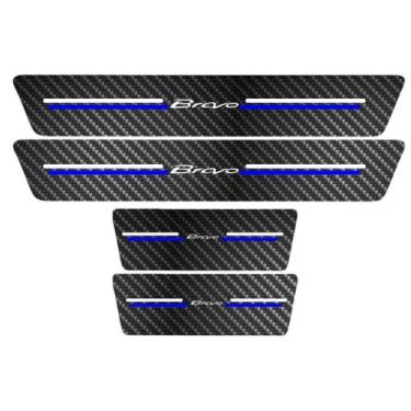 Imagem de Kit Soleira Protetora Porta Premium Blue Carbono  -  Bravo - Jhow Ades