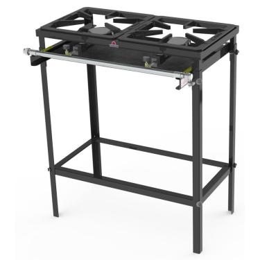 Imagem de Fogão Alta Pressão Progás 2 Queimadores Simples E Grelhas Ferro Fundido Prea-200 Ff