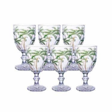Imagem de Jogo 6 Taças Vidro Palm Tree 310ml Transparente Class Home