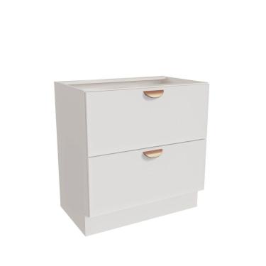 Imagem de Balcão 2 Gavetões 80cm Sem Tampo Arizona Cabecasa Madeiramadeira Branco-cobre