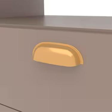 Imagem de Cozinha Compacta Bartira Pérola Com 5 Portas 2 Gavetas Nude Lâmina Mel