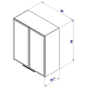 Imagem de Armário Aéreo Bartira Cristal Mdp 15mm Com 2 Portas Vidro Freixo