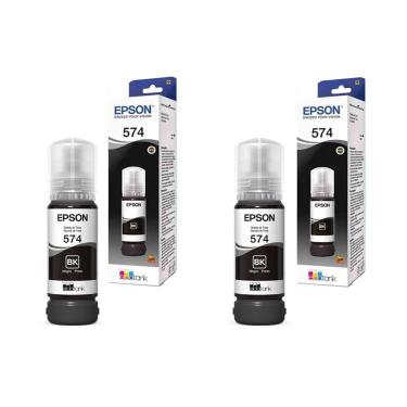 Imagem de Kit Tinta Epson T574120al T574120 T574 574 2 Pretos Original L8050 L18050 L 8050 L 18050 70ml