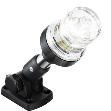 Imagem de AMBIPASION Luzes De Popa 6" Para Barcos, Luz Âncora Led Marinha, À Prova D'Água Ip67, Pontão Navegação Traseiro Dobrável, Jon Boat, Pequeno (12-24 V)