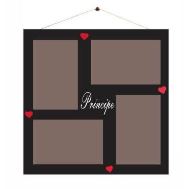 Imagem de Porta-Retrato MDF 10x15 Príncipe ou Princesa com Cordinha - personaliz