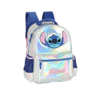 Imagem de Mochila De Costas Escolar Stitch Prata - Luxcel