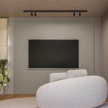 Imagem de Painel para Tv 80 Polegadas Ripado Modular Gris Fosco