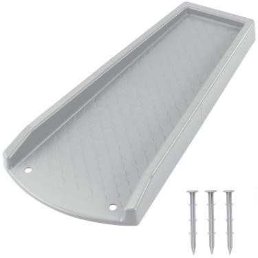 Imagem de Ogutter Blocos de respingos para calhas de calhas, extensões de calha de 61 cm para drenagem de água da chuva, proteção contra respingos de calha engrossada com pilhas de fixação (1 pacote, cinza)