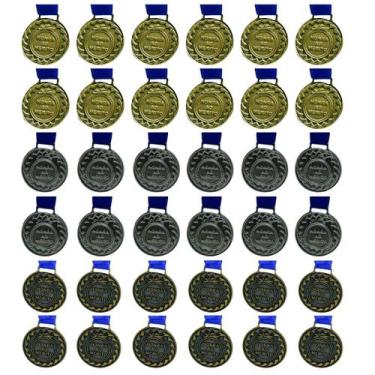 Imagem de Kit C/12 Medalhas de Ouro + 12 Prata + 12 Bronze M30 - Crespar