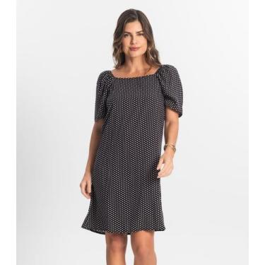 Imagem de Vestido Feminino Estampado Select Preto, P, Preto