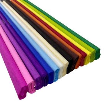 Imagem de Kit Com 20 Folhas De Papel Crepom 48cm X 2m Sortidos - Novaprint