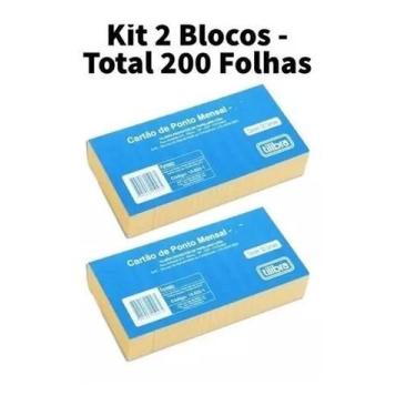 Imagem de Cartão De Ponto Mensal TA - 100 Folhas - Kit Com 2 Blocos - Tilibra