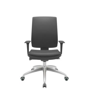 Imagem de Cadeira Office Brizza Soft Vinil Preto Autocompensador Base Aluminio 1