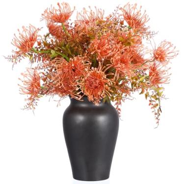 Imagem de Giegxin 4 peças de lírio-aranha vermelho falso para decoração de jardim doméstico de 43 cm lâmpadas de licoris artificiais para decoração de mesa de centro de mesa, flores de crisântemo falsas