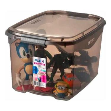 Imagem de Caixa Organizadora Multiuso Sanremo 29 Litros Preta Fumê