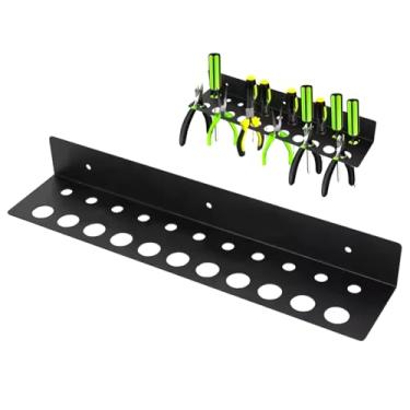 Imagem de Organizador de chave de fenda, suporte organizador de alicate de parede, rack de martelo que economiza espaço, armazenamento de ferramentas manuais para oficina, bancadas, garagem.