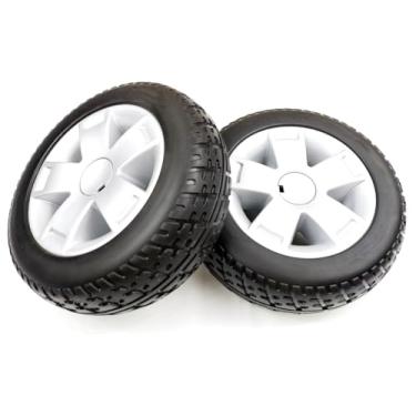 Imagem de Mobility scooter replacement wheel,10.4"x3.6" Flat-Free Front Wheel 5-Spoke Rim for Victory 10,Victory LX Sport etc Mobility Scooters (WHLASMB1819),W/bearing,Silver+Black,1Pr