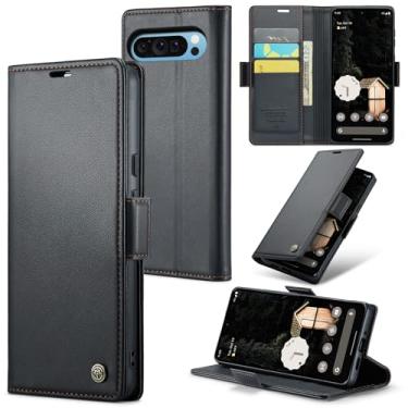 Imagem de HAII Capa carteira flip para Google Pixel 9 Pro XL/10 Pro XL de 6,8 polegadas, com bloqueio de RFID para cartão de crédito, fecho magnético, capa protetora para celular, suporte para mulheres e homens